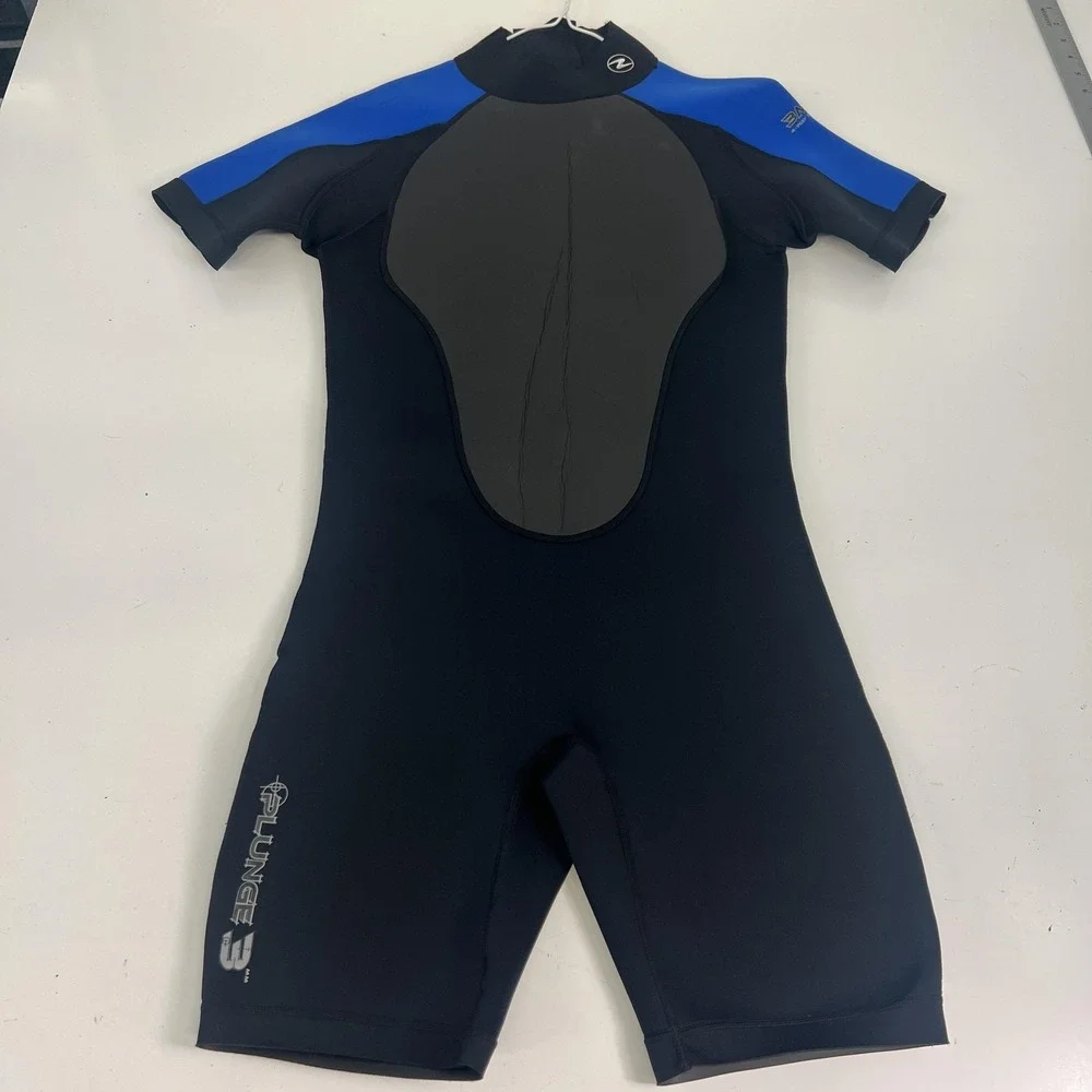 Aqua Lung Sport Plunge 3mm Mens Shorty Wetsuit Medium Blue Black Surf Dive